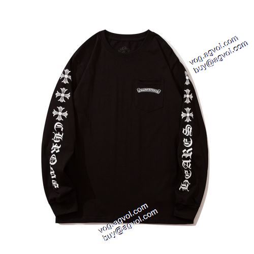 男女兼用 2021秋冬 優しいフィット感 クロムハーツ CHROME HEARTS プリント クロムハーツコピー ブランド 2色可選 長袖Tシャツ