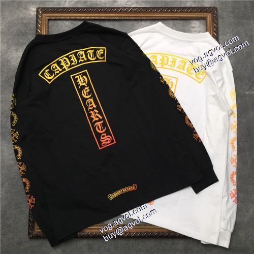 プリント クロムハーツコピーブランド 男女兼用 2色可選 2021秋冬 柔らかい手触り クロムハーツ CHROME HEARTS 長袖Tシャツ デザイン性の高い