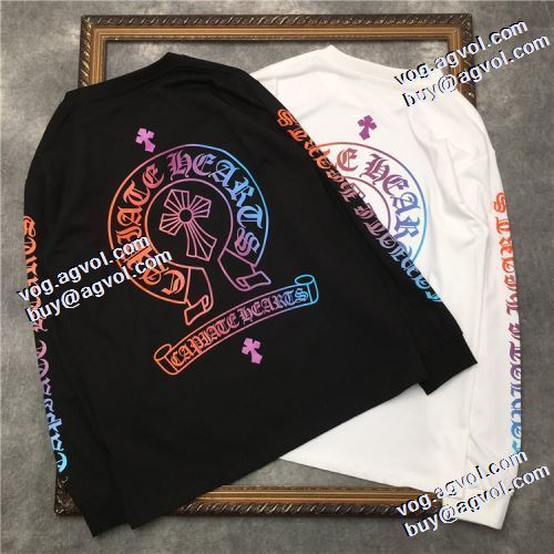 長袖Tシャツ 2021秋冬 2色可選 ファッション 人気 プリント 縦には伸びにくい クロムハーツ CHROME HEARTS