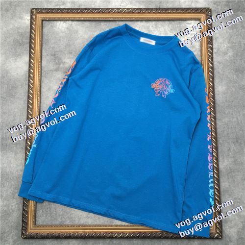 2021秋冬 気軽にカジュアルに使える クロムハーツ CHROME HEARTS ラウンドネック カジュアル 長袖Tシャツ デザイン性の高い