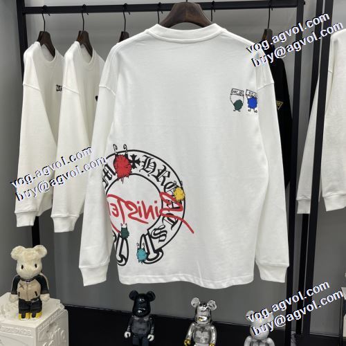 長袖Tシャツ 2021秋冬 3色可選 落ち着いた感覚 レジャー 暖かみのある肌触り クロムハーツ CHROME HEARTS ラウンドネック