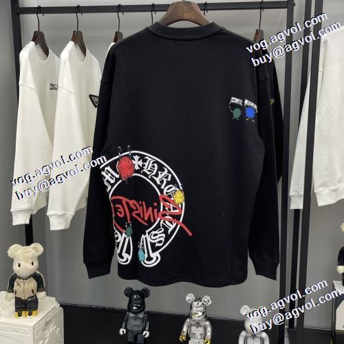 長袖Tシャツ 2021秋冬 3色可選 落ち着いた感覚 レジャー 暖かみのある肌触り クロムハーツ CHROME HEARTS ラウンドネック