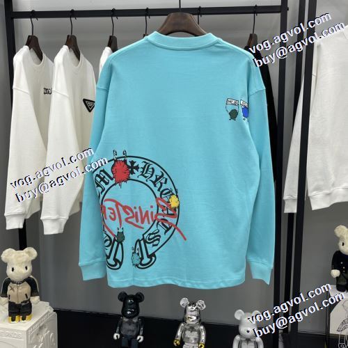 長袖Tシャツ 2021秋冬 3色可選 落ち着いた感覚 レジャー 暖かみのある肌触り クロムハーツ CHROME HEARTS ラウンドネック