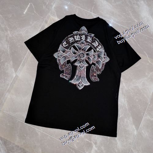 2色可選 長く愛用できる ラウンドネック 2021春夏 クロムハーツ CHROME HEARTS Tシャツ プリント デザイン性の高い クロムハーツブランド コピー