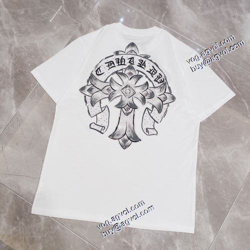 2色可選 長く愛用できる ラウンドネック 2021春夏 クロムハーツ CHROME HEARTS Tシャツ プリント デザイン性の高い クロムハーツブランド コピー