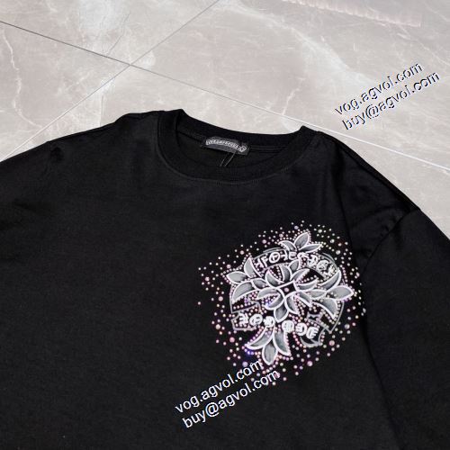 2色可選 長く愛用できる ラウンドネック 2021春夏 クロムハーツ CHROME HEARTS Tシャツ プリント デザイン性の高い クロムハーツブランド コピー