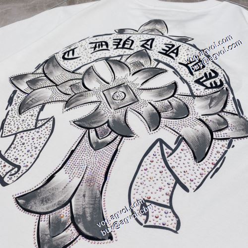 2色可選 長く愛用できる ラウンドネック 2021春夏 クロムハーツ CHROME HEARTS Tシャツ プリント デザイン性の高い クロムハーツブランド コピー