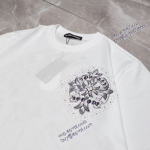 2色可選 長く愛用できる ラウンドネック 2021春夏 クロムハーツ CHROME HEARTS Tシャツ プリント デザイン性の高い クロムハーツブランド コピー