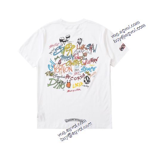 2021春夏 Tシャツ ラウンドネック クロムハーツ CHROME HEARTS 3色可選 プリント 肌に馴染みやすい クロムハーツコピー