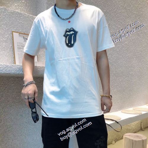 クロムハーツスーパーコピー Tシャツ プリント カッコいい印象を付ける 2021春夏 クロムハーツ CHROME HEARTS 2色可選 セール中