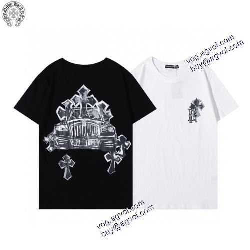 Tシャツ プリント 縦には伸びにくい ポップ 2色可選 2021春夏 クロムハーツ CHROME HEARTS クロムハーツブランド コピー