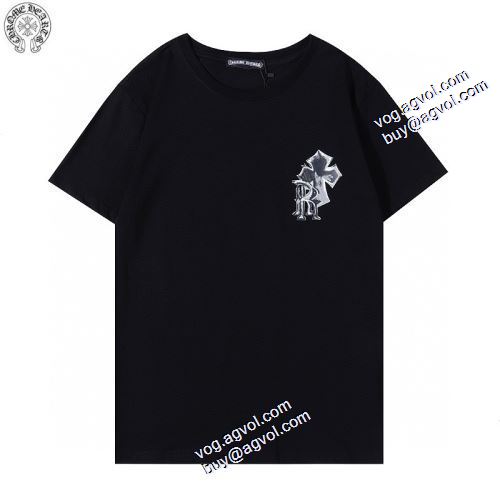 Tシャツ プリント 縦には伸びにくい ポップ 2色可選 2021春夏 クロムハーツ CHROME HEARTS クロムハーツブランド コピー