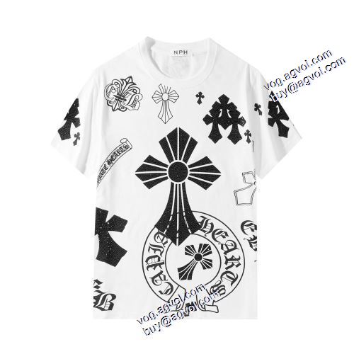デザイン性の高い 2021春夏 Tシャツ クロムハーツ CHROME HEARTS プリント オリジナル 2色可選 クロムハーツブランド 偽物 通販