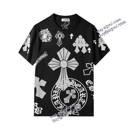 デザイン性の高い 2021春夏 Tシャツ クロムハーツ CHROME HEARTS プリント オリジナル 2色可選 クロムハーツブランド 偽物 通販