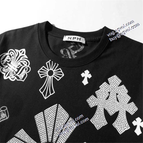 デザイン性の高い 2021春夏 Tシャツ クロムハーツ CHROME HEARTS プリント オリジナル 2色可選 クロムハーツブランド 偽物 通販