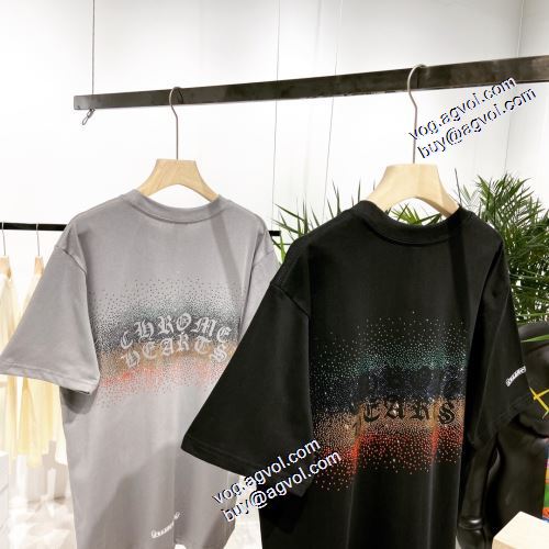 2021春夏 クロムハーツ CHROME HEARTS Tシャツ ラウンドネック 2色可選 高品質 レイヤード風/重ね着風 クロムハーツスーパーコピー 激安