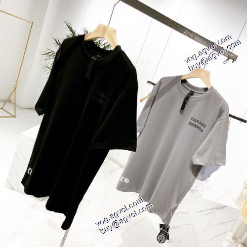 2021春夏 クロムハーツ CHROME HEARTS Tシャツ ラウンドネック 2色可選 高品質 レイヤード風/重ね着風 クロムハーツスーパーコピー 激安