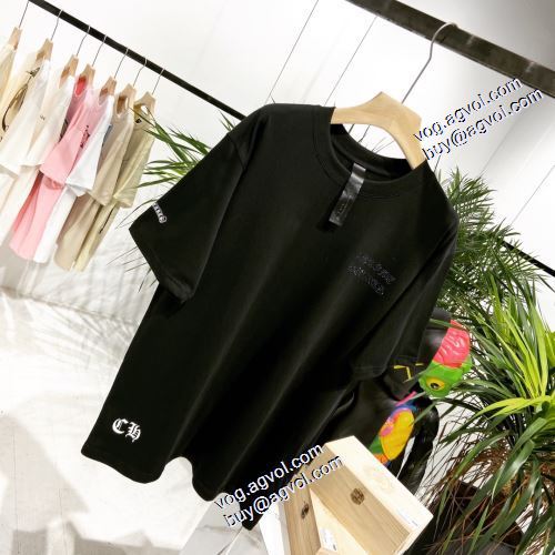2021春夏 クロムハーツ CHROME HEARTS Tシャツ ラウンドネック 2色可選 高品質 レイヤード風/重ね着風 クロムハーツスーパーコピー 激安