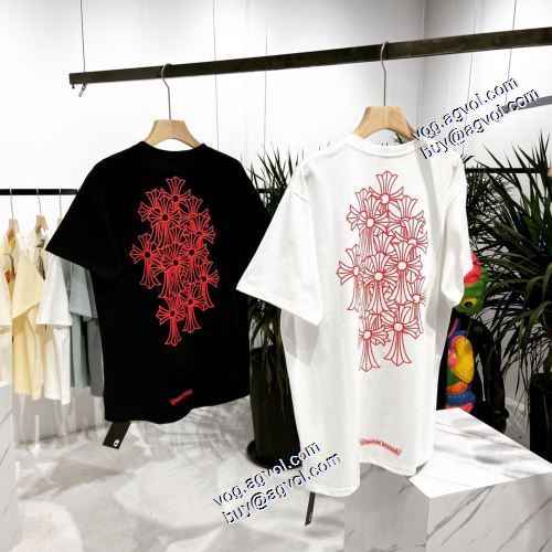 超目玉 2色可選 Tシャツ プリント 2021春夏 クロムハーツ CHROME HEARTS 縦には伸びにくい 通気性に優れた クロムハーツ偽物ブランド