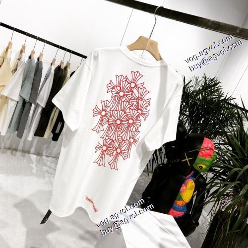 超目玉 2色可選 Tシャツ プリント 2021春夏 クロムハーツ CHROME HEARTS 縦には伸びにくい 通気性に優れた クロムハーツ偽物ブランド