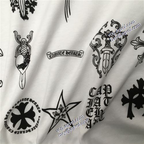 クロムハーツブランドコピー 耐久性のある 2色可選 2021春夏 プリント クロムハーツ CHROME HEARTS Tシャツ 刺繍加工/刺繍使い