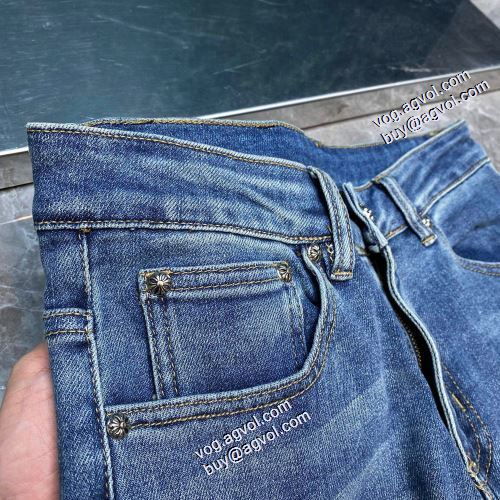クロムハーツスーパーコピー シックスタイルに活躍 生地結構伸びる 2021秋冬 デニムパンツ クロムハーツ CHROME HEARTS しっかりとしたデニム地