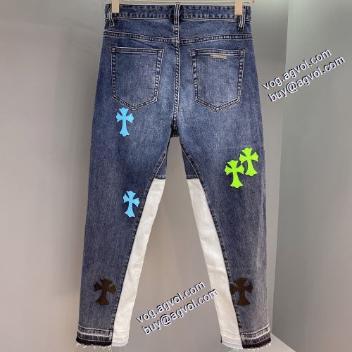 クロムハーツ偽物ブランド 優しい色合い 2021秋冬 ウォッシュタイプのデニム クロムハーツ CHROME HEARTS しっかりとしたデニム地 ジーパン パンツ