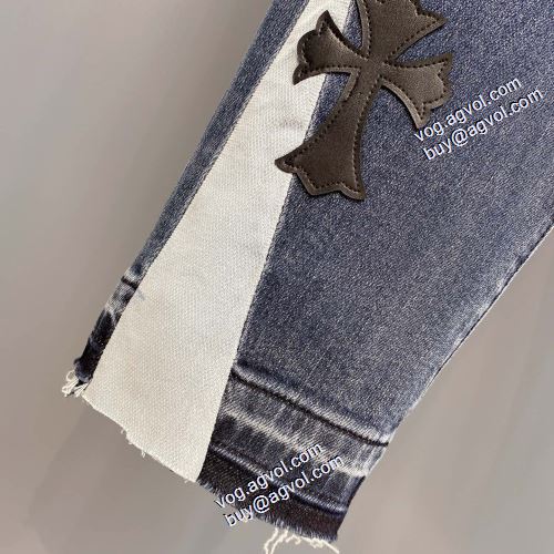 クロムハーツ偽物ブランド 優しい色合い 2021秋冬 ウォッシュタイプのデニム クロムハーツ CHROME HEARTS しっかりとしたデニム地 ジーパン パンツ