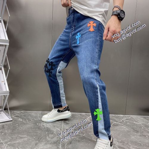 クロムハーツ偽物ブランド 優しい色合い 2021秋冬 ウォッシュタイプのデニム クロムハーツ CHROME HEARTS しっかりとしたデニム地 ジーパン パンツ