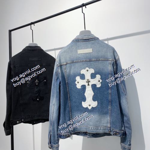 上品上質 デニムジャケット 2021春夏 クリスチャンルブタン偽物ブランド クロムハーツ CHROME HEARTS 2色可選 