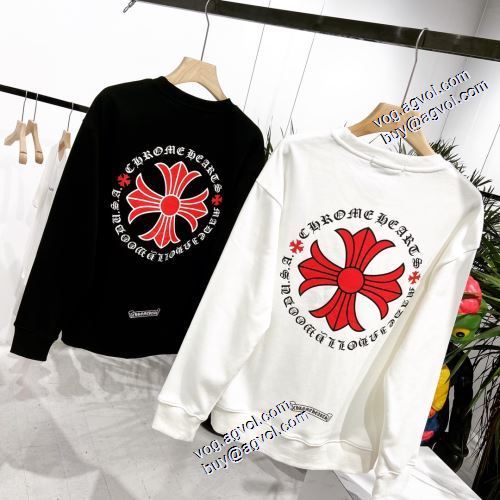 クロムハーツブランド 偽物 通販 豊富なサイズ 2021秋冬 プリント柄 シンプルなデザイン クロムハーツ CHROME HEARTS プルオーバーパーカー 2色可選