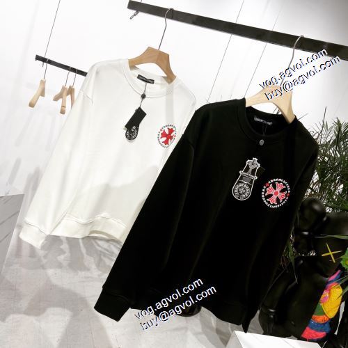 クロムハーツブランド 偽物 通販 豊富なサイズ 2021秋冬 プリント柄 シンプルなデザイン クロムハーツ CHROME HEARTS プルオーバーパーカー 2色可選