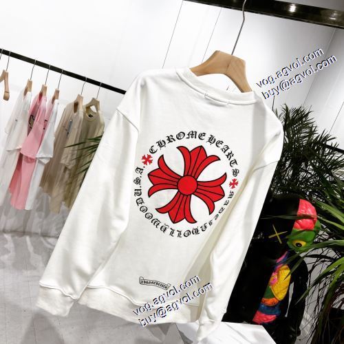 クロムハーツブランド 偽物 通販 豊富なサイズ 2021秋冬 プリント柄 シンプルなデザイン クロムハーツ CHROME HEARTS プルオーバーパーカー 2色可選