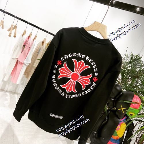 クロムハーツブランド 偽物 通販 豊富なサイズ 2021秋冬 プリント柄 シンプルなデザイン クロムハーツ CHROME HEARTS プルオーバーパーカー 2色可選