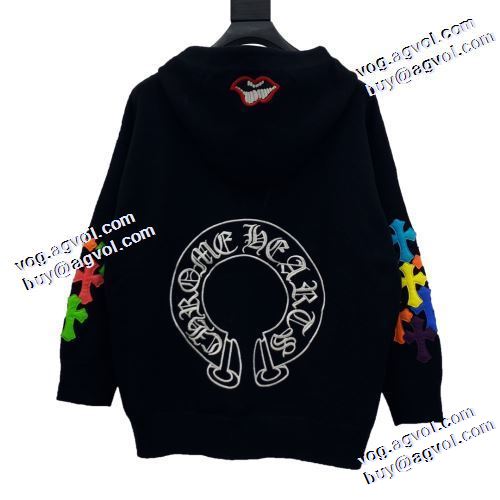 2021秋冬 クロムハーツコピー ブランド 高級感溢れるデザイン オリジナルプリント クロムハーツ CHROME HEARTS プルオーバーパーカー