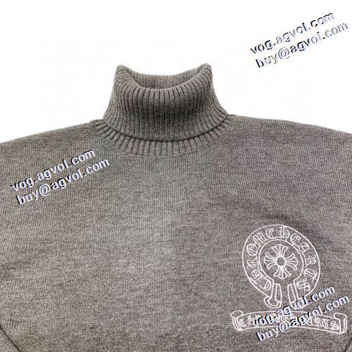 2021秋冬 ◆モデル愛用◆ クロムハーツコピーブランド クロムハーツ CHROME HEARTS セーター 2色可選 防寒機能ある ハイネックパーカー