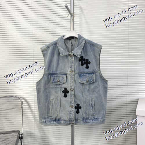 2021秋冬 今一番HOTな新品  クロムハーツ CHROME HEARTS クロムハーツブランドコピー デニムジャケット 高級感漂わせる ハーフコート