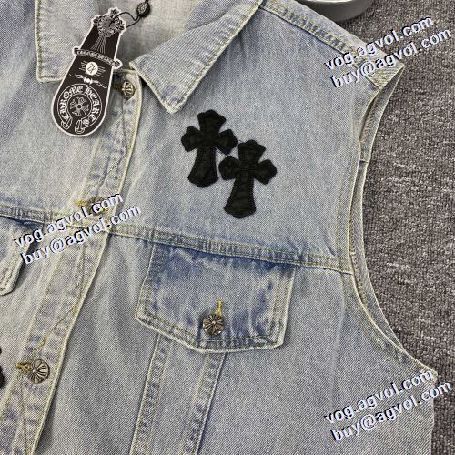 2021秋冬 今一番HOTな新品  クロムハーツ CHROME HEARTS クロムハーツブランドコピー デニムジャケット 高級感漂わせる ハーフコート