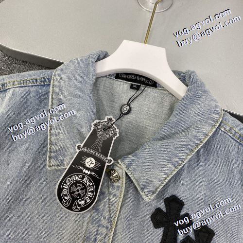 2021秋冬 今一番HOTな新品  クロムハーツ CHROME HEARTS クロムハーツブランドコピー デニムジャケット 高級感漂わせる ハーフコート