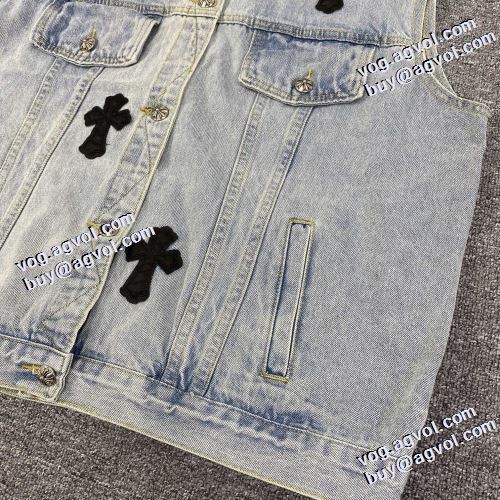 2021秋冬 今一番HOTな新品  クロムハーツ CHROME HEARTS クロムハーツブランドコピー デニムジャケット 高級感漂わせる ハーフコート