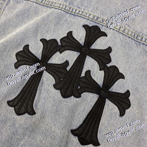2021秋冬 今一番HOTな新品  クロムハーツ CHROME HEARTS クロムハーツブランドコピー デニムジャケット 高級感漂わせる ハーフコート