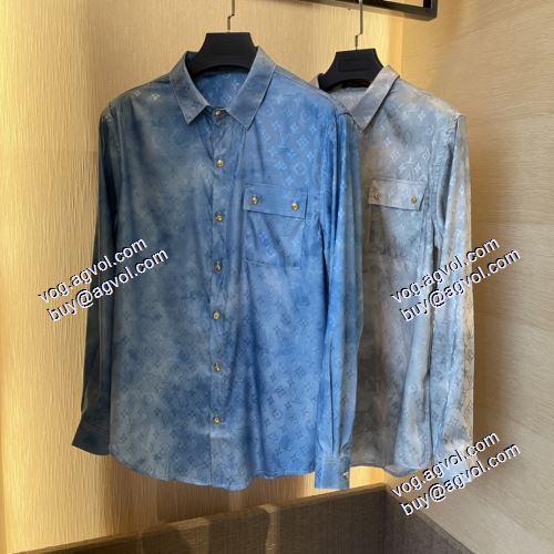 最安値！2021春夏 ルイ ヴィトン LOUIS VUITTON 長袖シャツ 2色可選 LOUIS VUITTONスーパーコピー