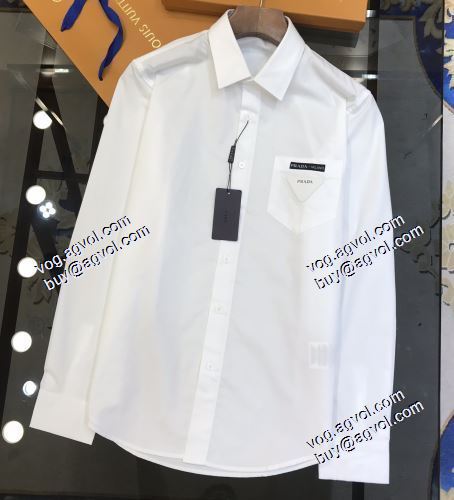 完売品！2021春夏 プラダ PRADA 長袖シャツ プラダコピー ファッション 人気 エジプシャンコットンポプリン シャツ