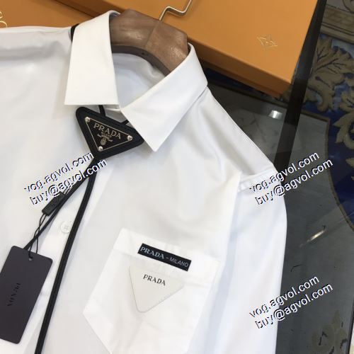 完売品！2021春夏 プラダ PRADA 長袖シャツ プラダコピー ファッション 人気 エジプシャンコットンポプリン シャツ