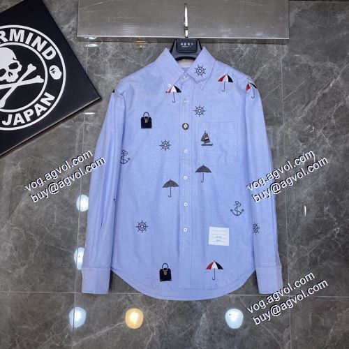 2021春夏 トムブラウン THOM BROWNE 高級感ある 長袖シャツ 2色可選 THOM BROWNEコピーブランド 早くも完売している 流行に関係なく長年愛用できる