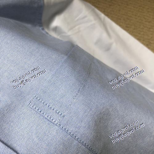 人気商品登場 2021春夏 長袖シャツ トムブラウン THOM BROWNEブランド 偽物 通販 今一番HOTな新品 ブルーとホワイトの長袖シャツ