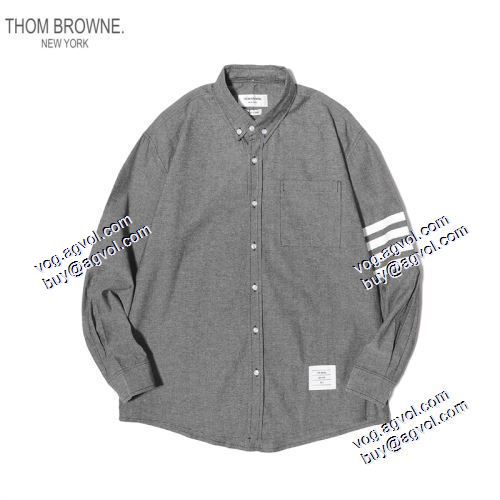 長袖シャツ 2色可選 選べる極上 2021春夏 トムブラウン THOM BROWNE トムブラウンブランド コピー 4BAR ストレートフィット シャンブレーシャツ