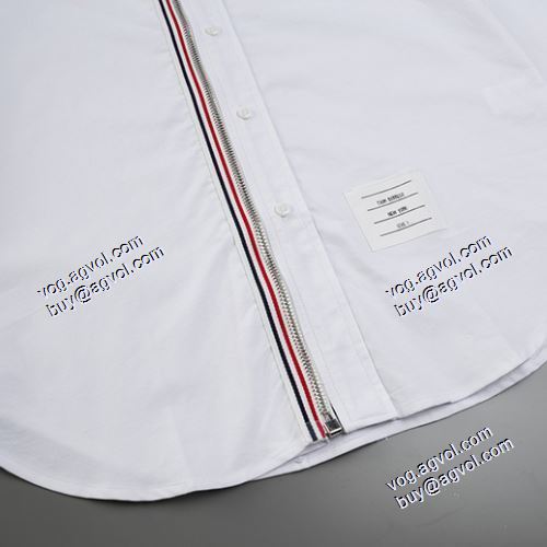 上品な輝きを放つ形 2021春夏 トムブラウン THOM BROWNE 長袖シャツ トムブラウンブランド 偽物 通販 4-BAR ファスナー オックスフォードシャツ