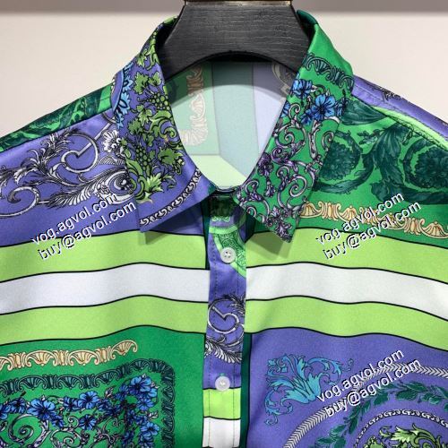 落ち着いた感覚 2021春夏 ヴェルサーチVERSACE 長袖シャツ 個性的でファッション的なプリントのデザイン 高級感漂わせる ヴェルサーチスーパーコピー 激安 細工が精巧です 