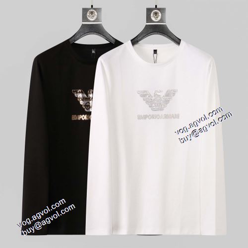 2021秋冬 アルマーニ ARMANI 長袖Tシャツ 2色可選 柔らかい手触り最安値に挑戦 EMPORIO ARMANIブランド コピー
